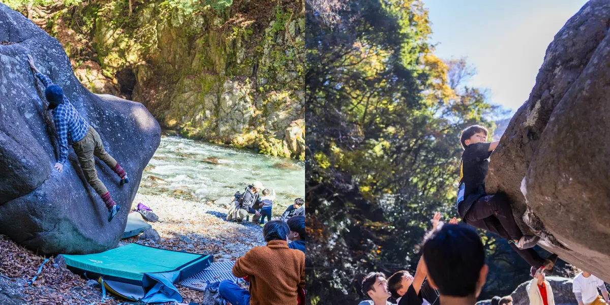 前回の外岩体験のようす